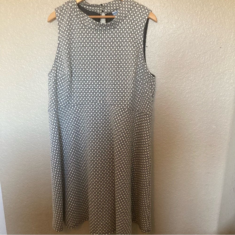 Meri Skye Classic Casual Chic Sleeveless Patterned Midi Dress Size 2X